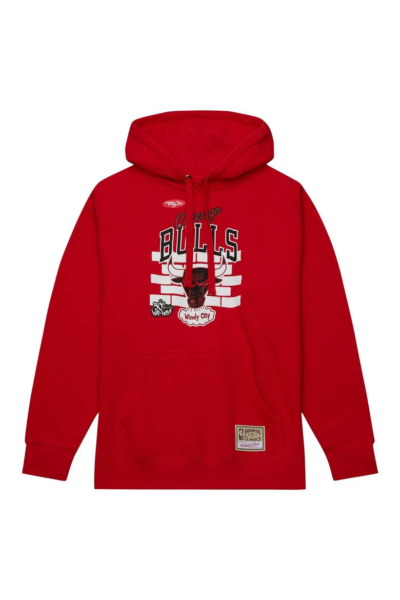 Men's Mitchell & Ness x Tats Cru Red Chicago Bulls Hardwood Classics Brick Pullover Hoodie, Alternate, color, Red