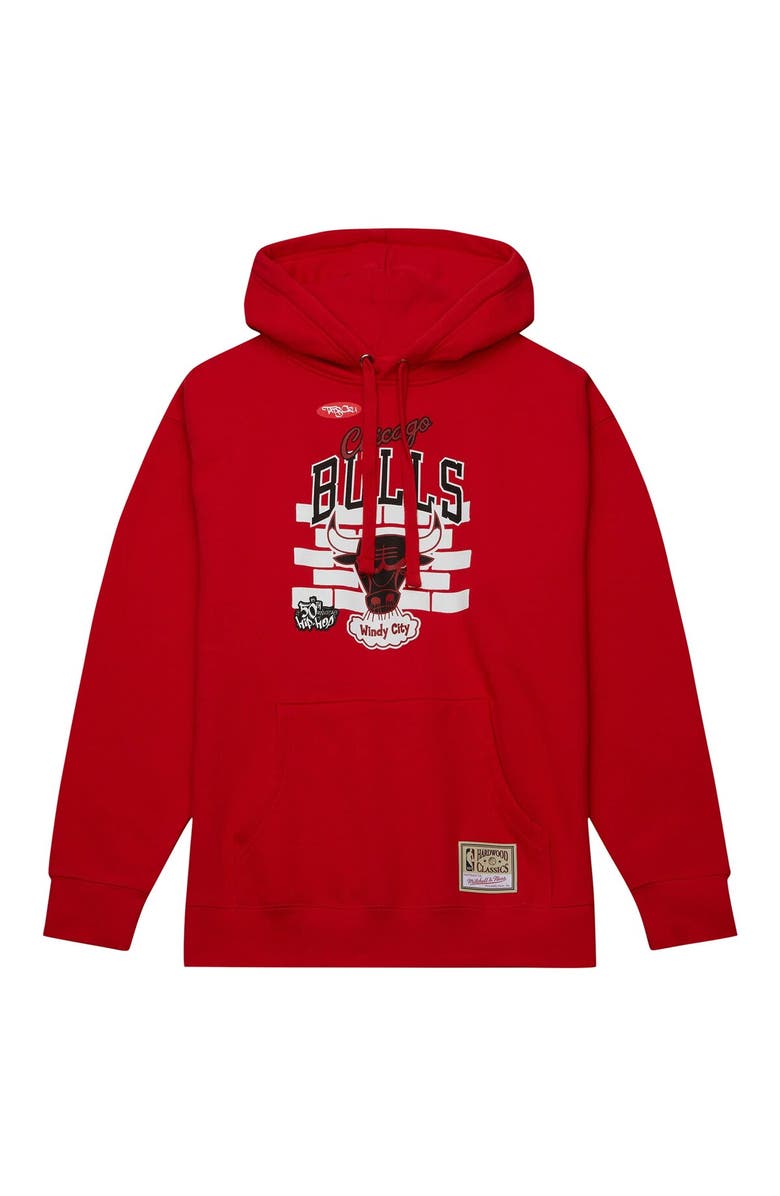 Mitchell & Ness Men's Mitchell & Ness x Tats Cru Red Chicago Bulls Hardwood Classics Brick Pullover Hoodie, Alternate, color, Red