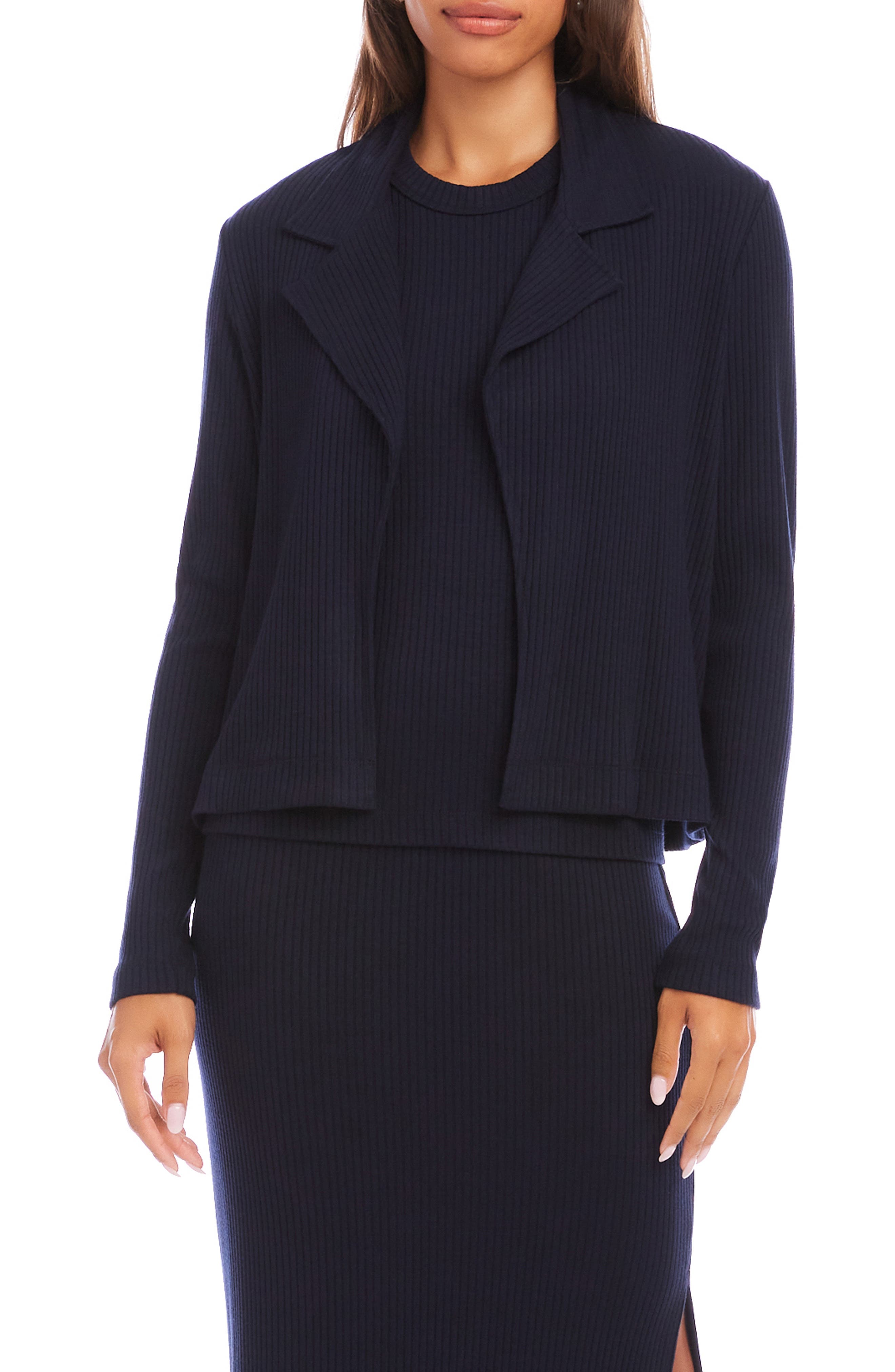 Notch Lapel Rib Jacket - image 5