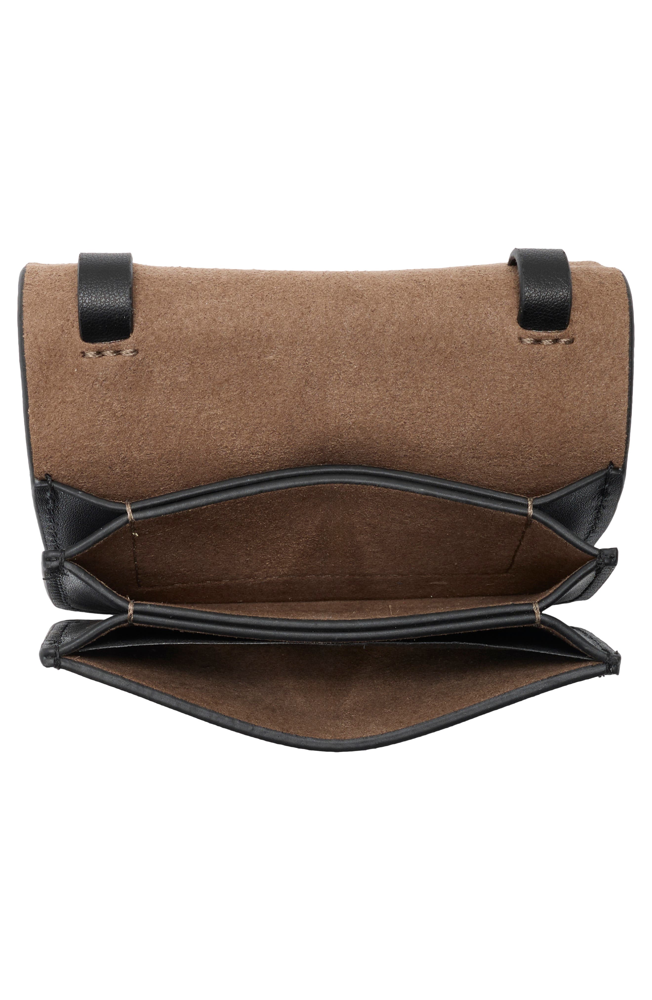 AllSaints Honore Leather Crossbody Bag, Alternate, color, Black