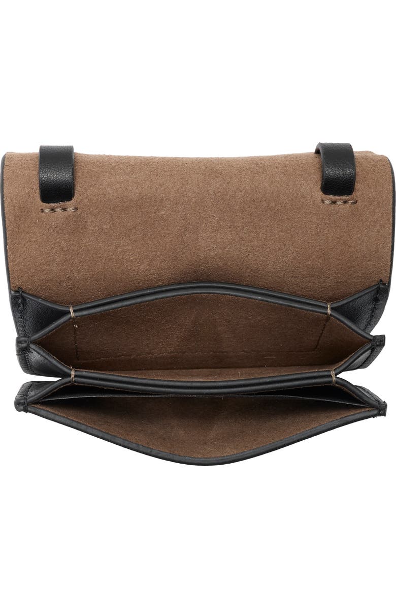 AllSaints Honore Leather Crossbody Bag, Alternate, color, Black