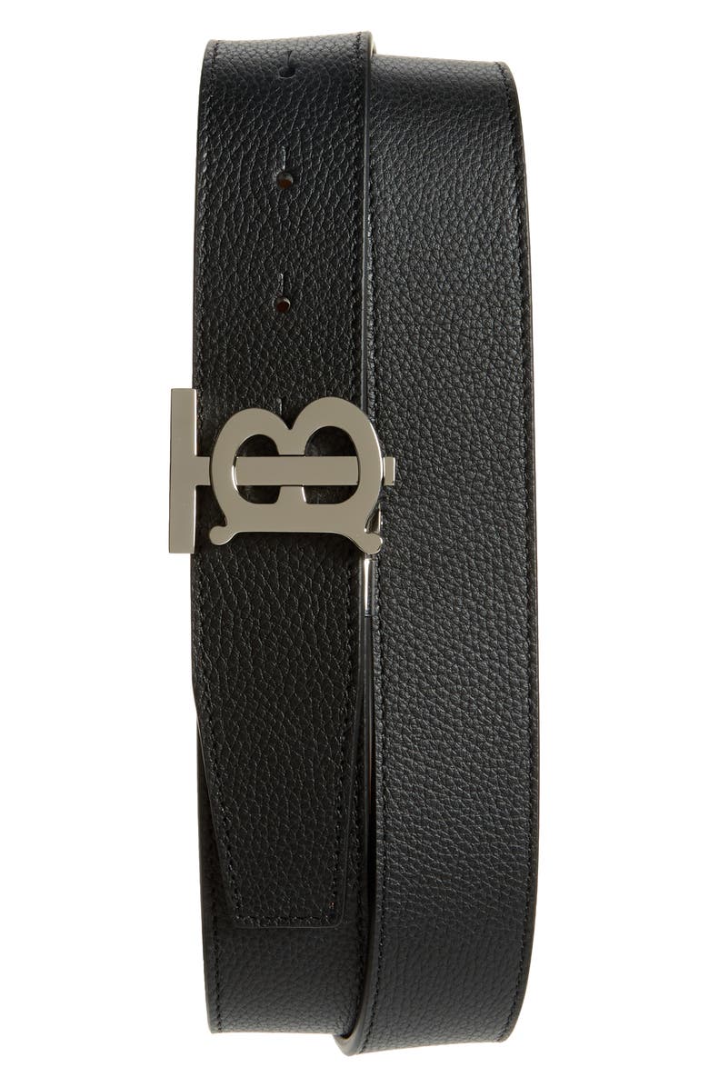 Burberry TB Reversible Leather Belt, Main, color, Black/ Tan/ Silver
