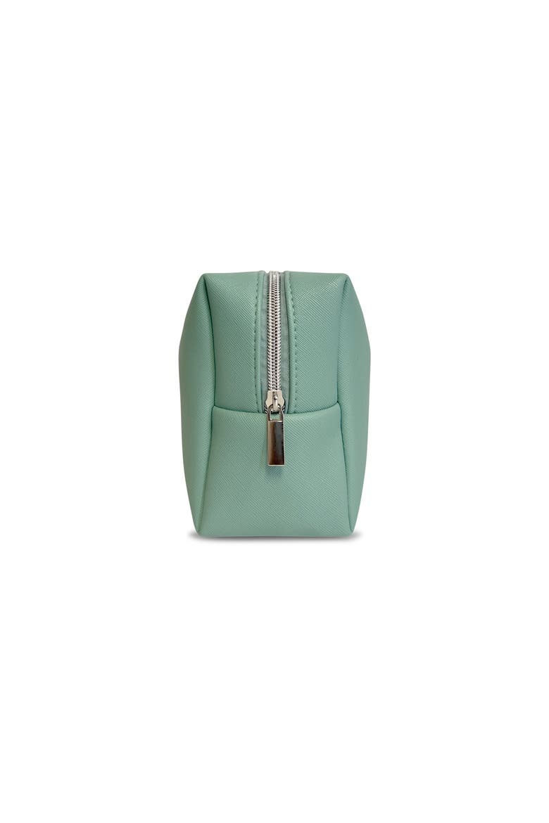 The Mira Mint Textured Cosmetic Bag, Alternate, color, Mint Green