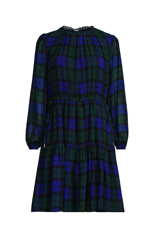 Lands' End Chiffon Above The Knee Adjustable Dress In Green
