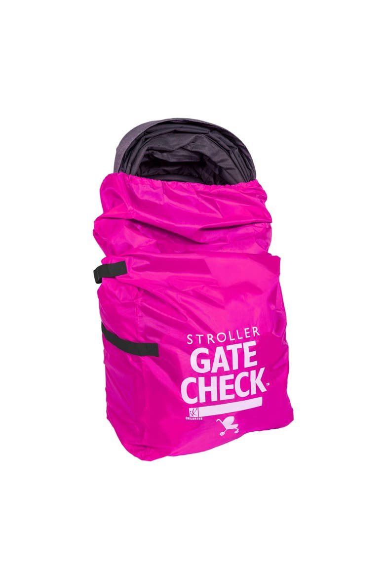 J.L. Childress Gate Check Bag for Single & Double Strollers, Neon Blue, Height 46", Main, color, Neon Pink