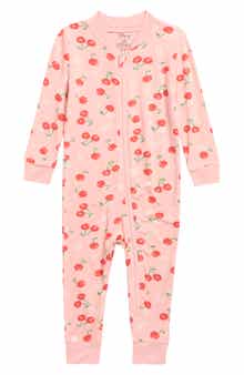 Little Me Cherry Zip One-Piece Zip Pajamas