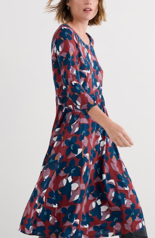 Seasalt Cornwall Enor Print Organic Cotton Fit & Flare Dress In Multi