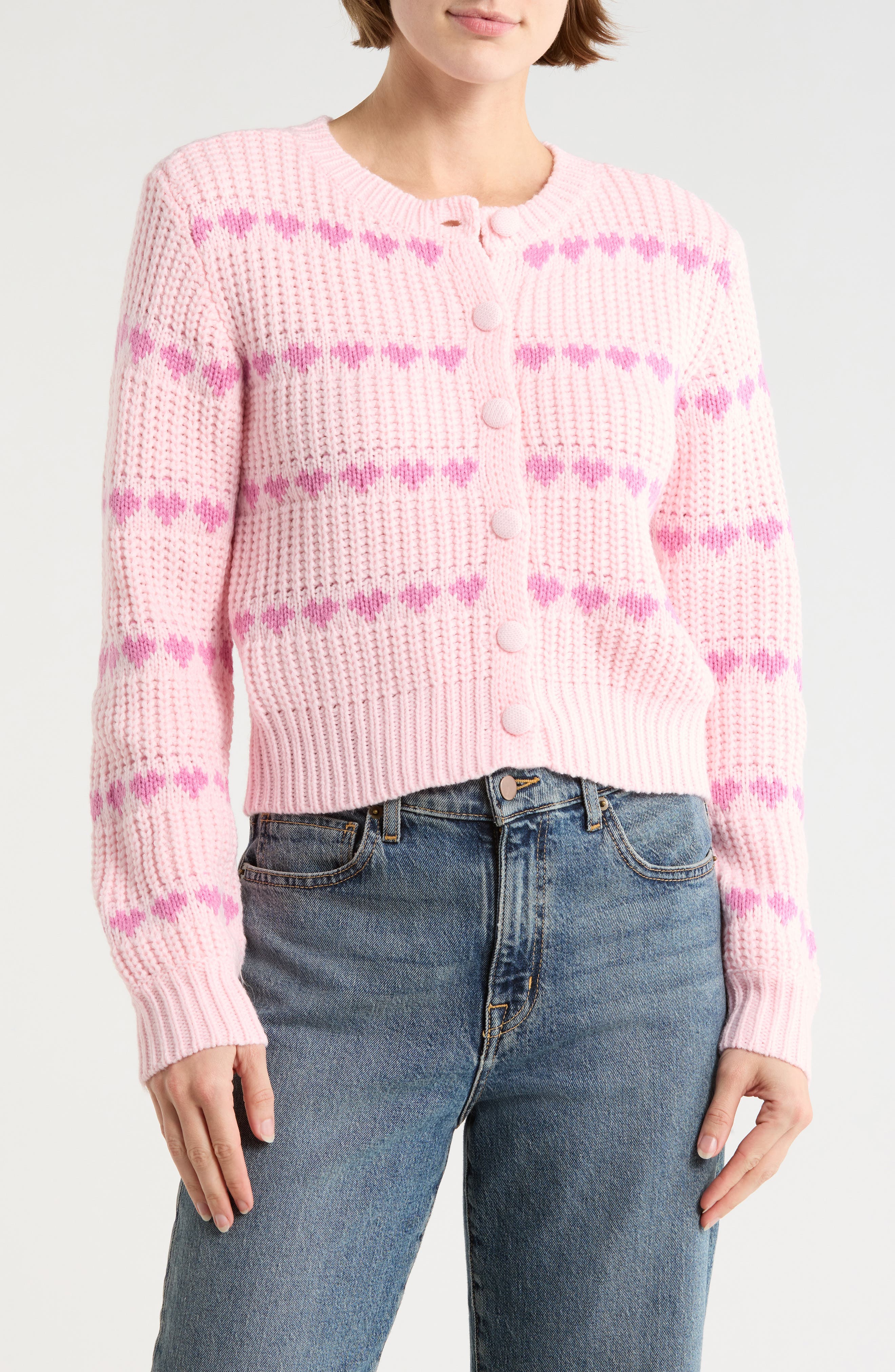 Lush Heart Buttoned Cardigan