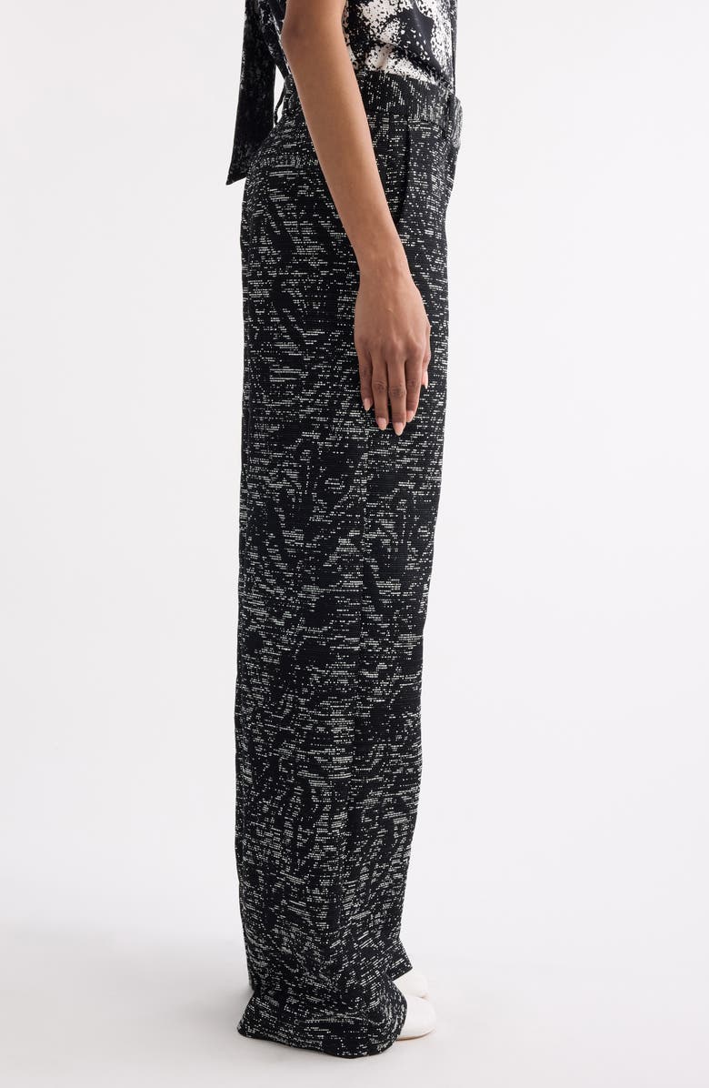 Dries Van Noten Paxy Abstract Swirl Jacquard Straight Leg Pants, Alternate, color, Black