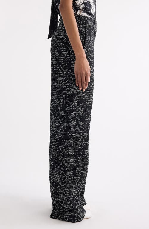 Dries Van Noten Paxy Abstract Swirl Jacquard Straight Leg Pants In Black