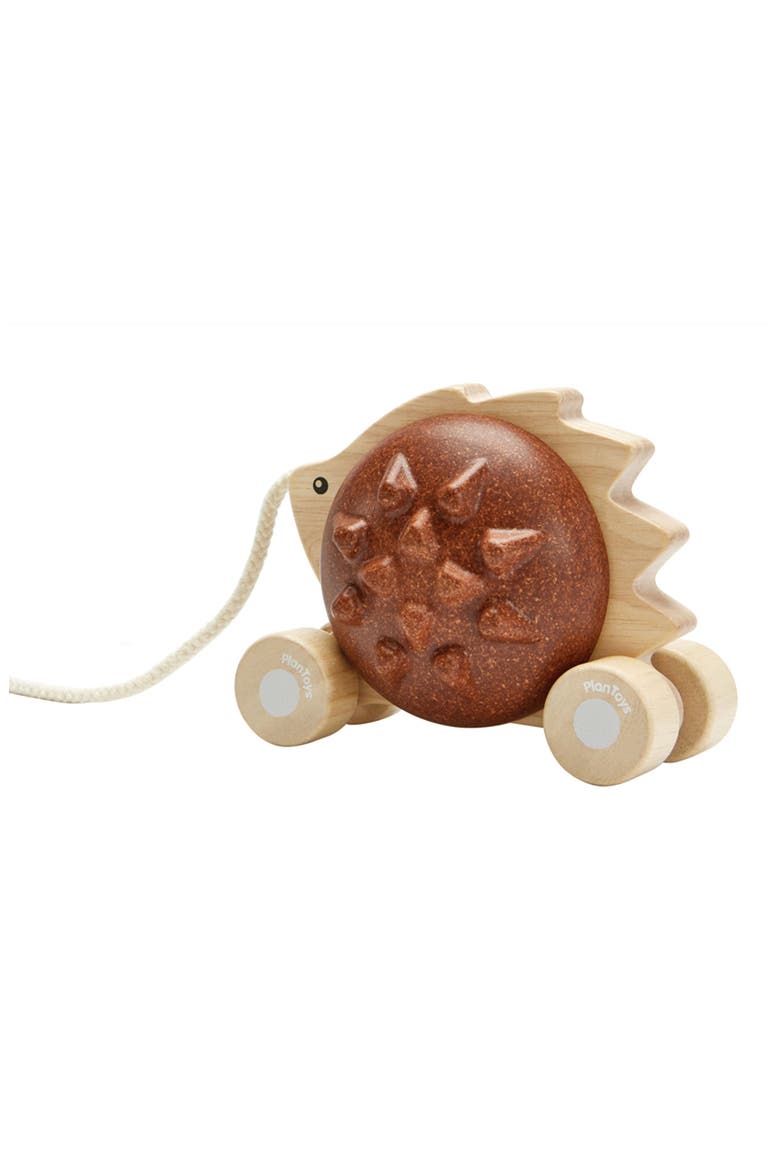 Hedgehog Pull Along Toy, Alternate, color, BROWN