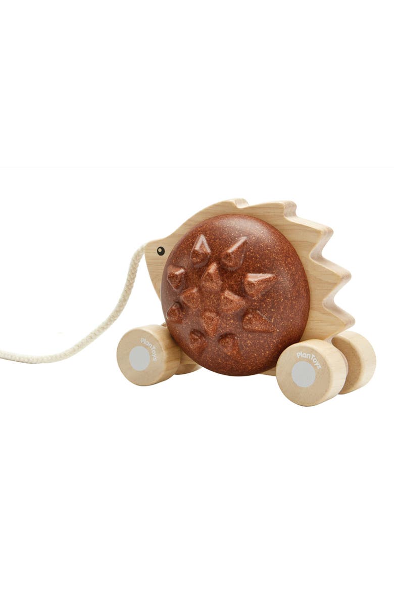 PlanToys<sup>®</sup> Hedgehog Pull Along Toy, Alternate, color, Brown