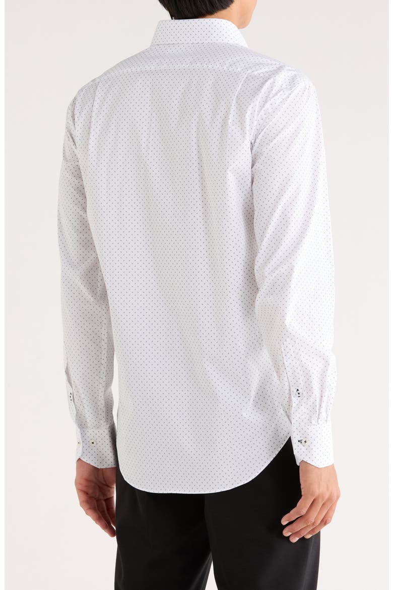 Print Trim Fit Dress Shirt, Alternate, color, WHITE