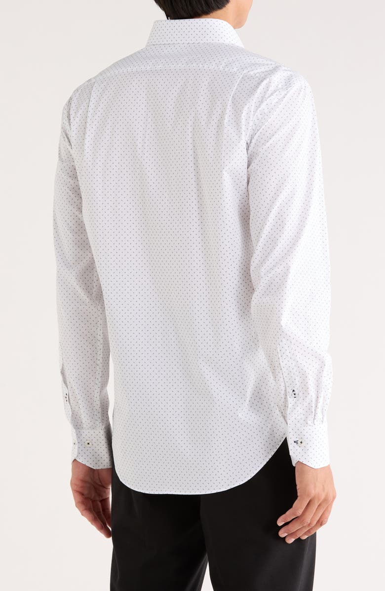 Lorenzo Uomo Print Trim Fit Dress Shirt, Alternate, color, White