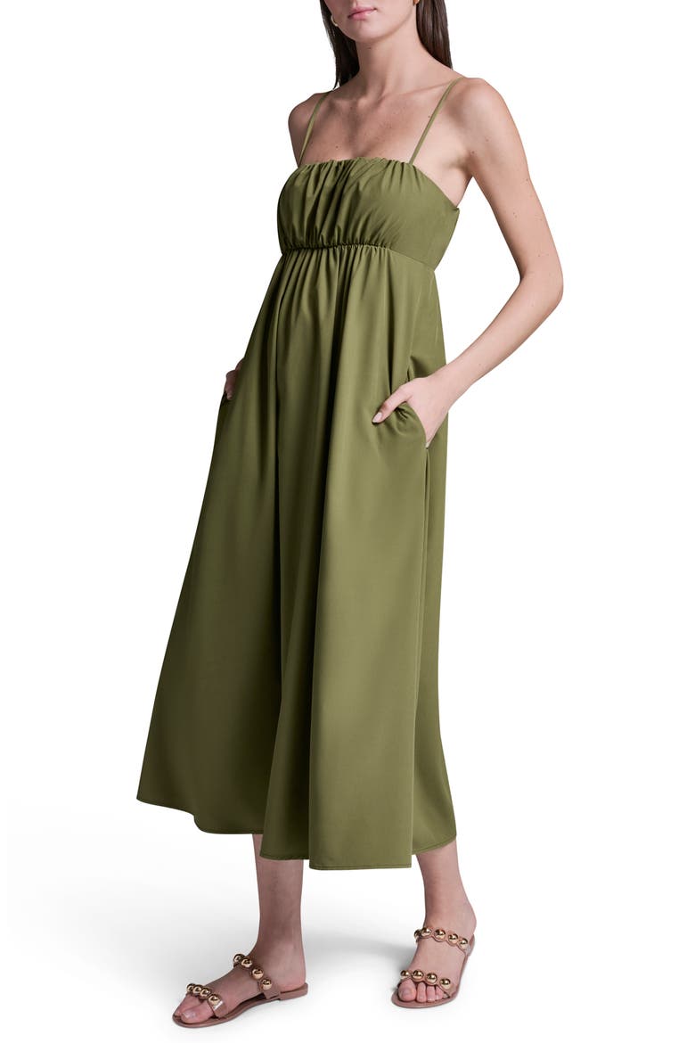 Commuter Midi Dress, Alternate, color, OLIVE BRAN