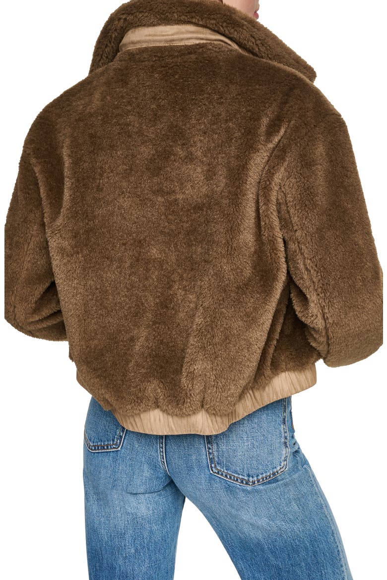 Norelle Faux Fur Jacket, Alternate, color, BRASS