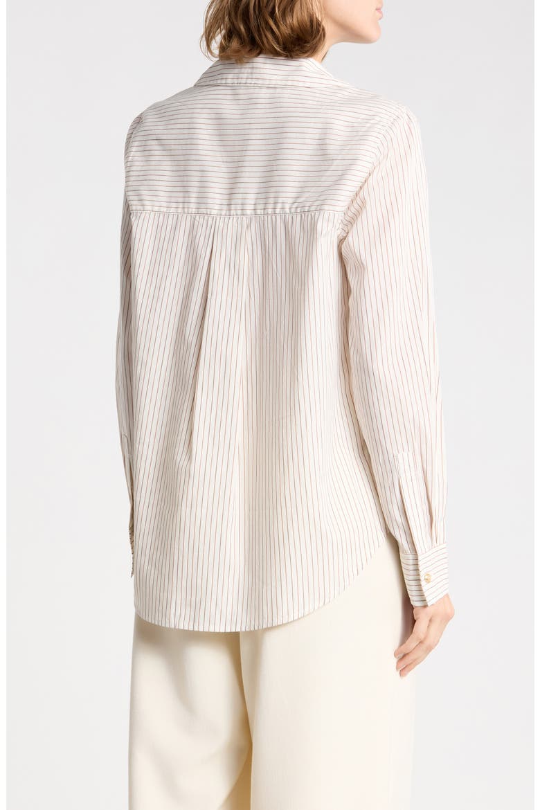 Bentley Stripe Long Sleeve Cotton Button-Up Shirt, Alternate, color, CINNAMON