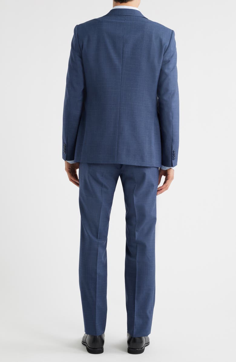 John Varvatos Bleecker Blue Microcheck Wool Blend Suit, Alternate, color, Blue