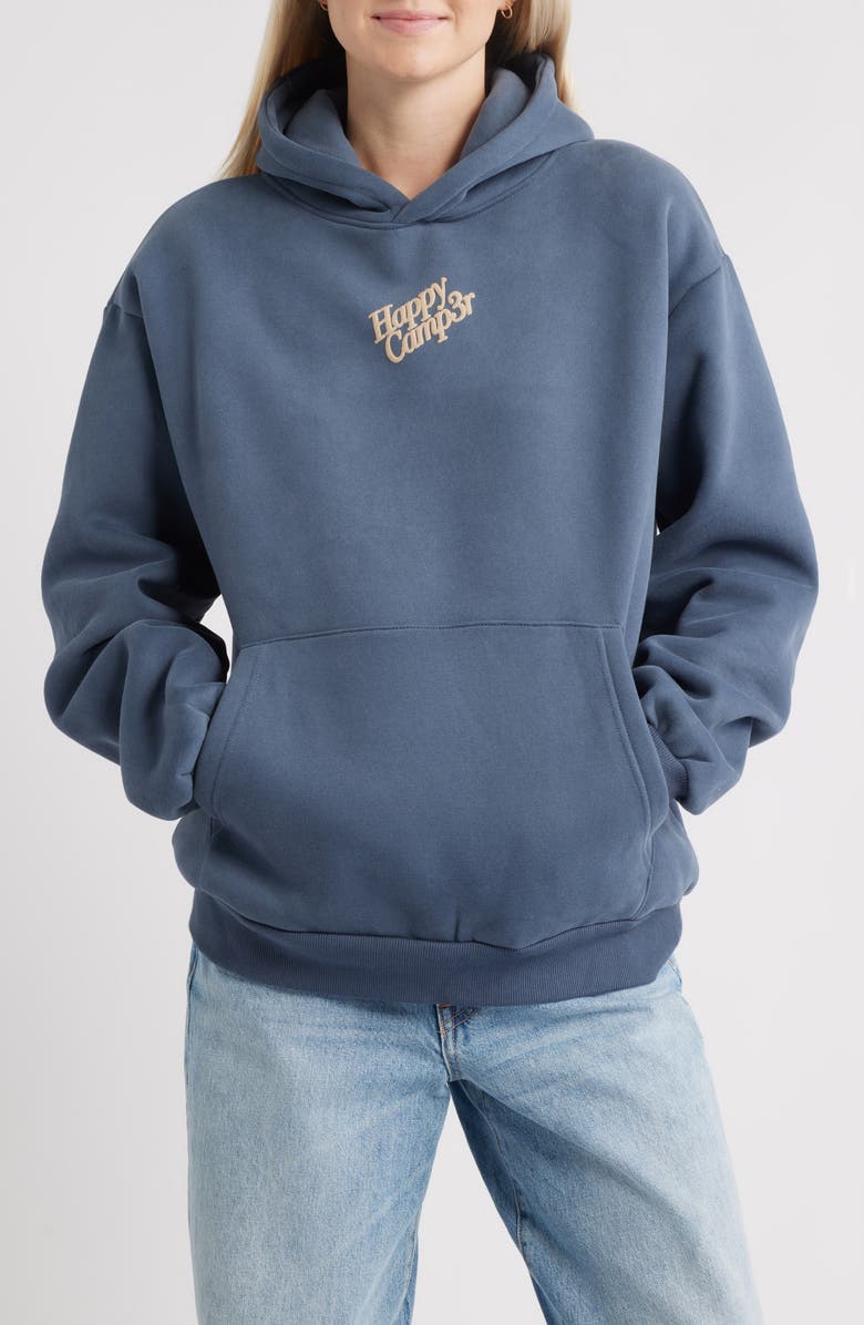 HAPPY CAMP3R Puff Series Core Logo Cotton Blend Hoodie, Main, color, Midnight Blue