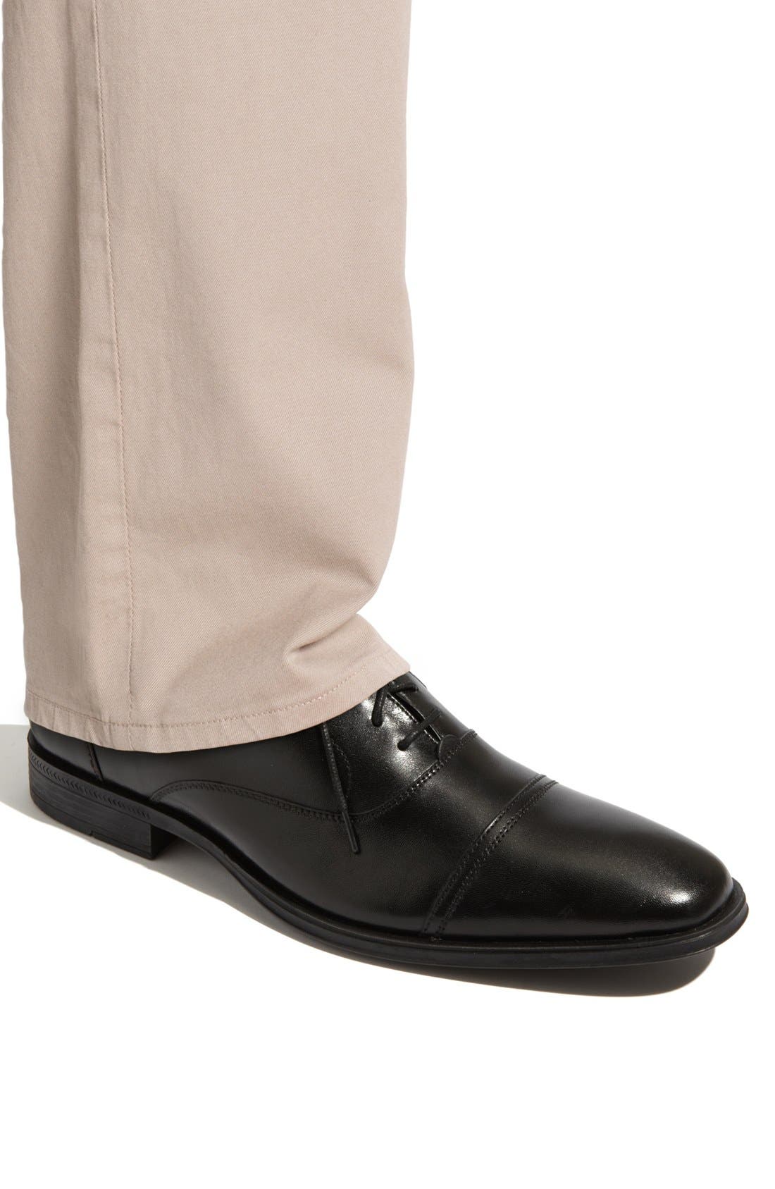 'Air Adams' Cap Toe Oxford, Alternate, color, BLACK NAPPA