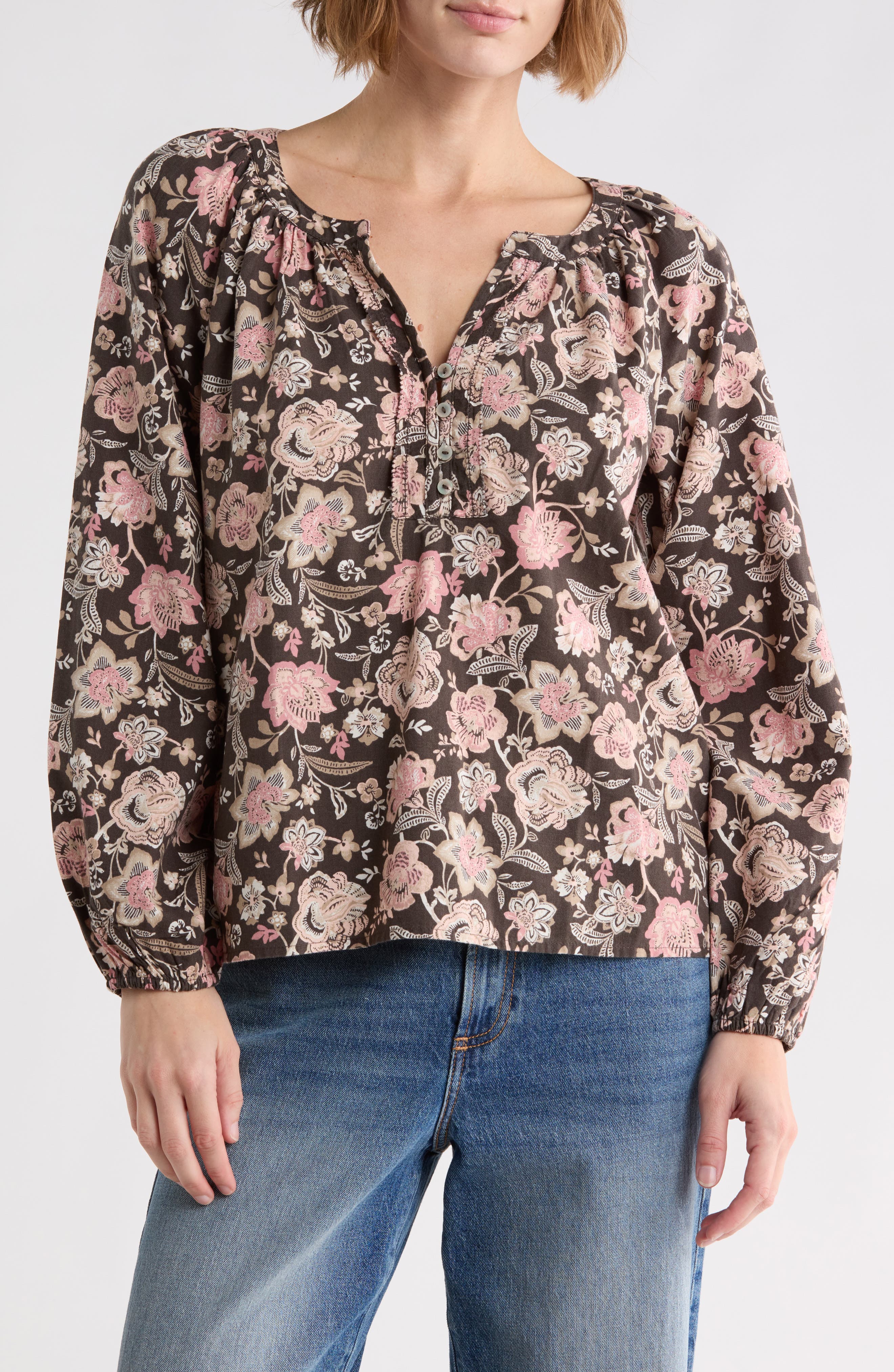 Floral Henley