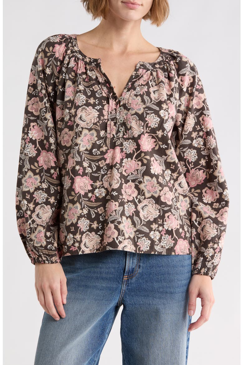 Floral Henley, Main, color, BLACK MULTI