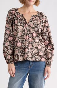 Lucky Brand Floral Henley