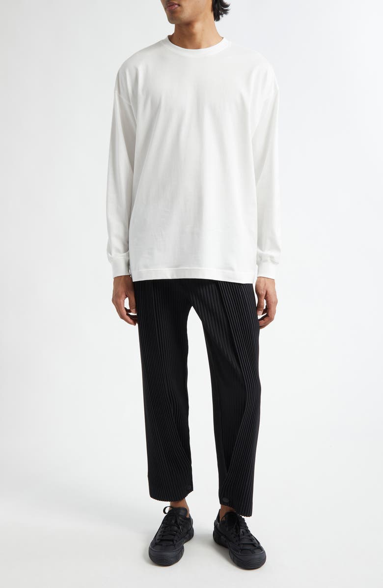 Homme Plissé Issey Miyake Invitation Long Sleeve Graphic T-Shirt, Alternate, color, White