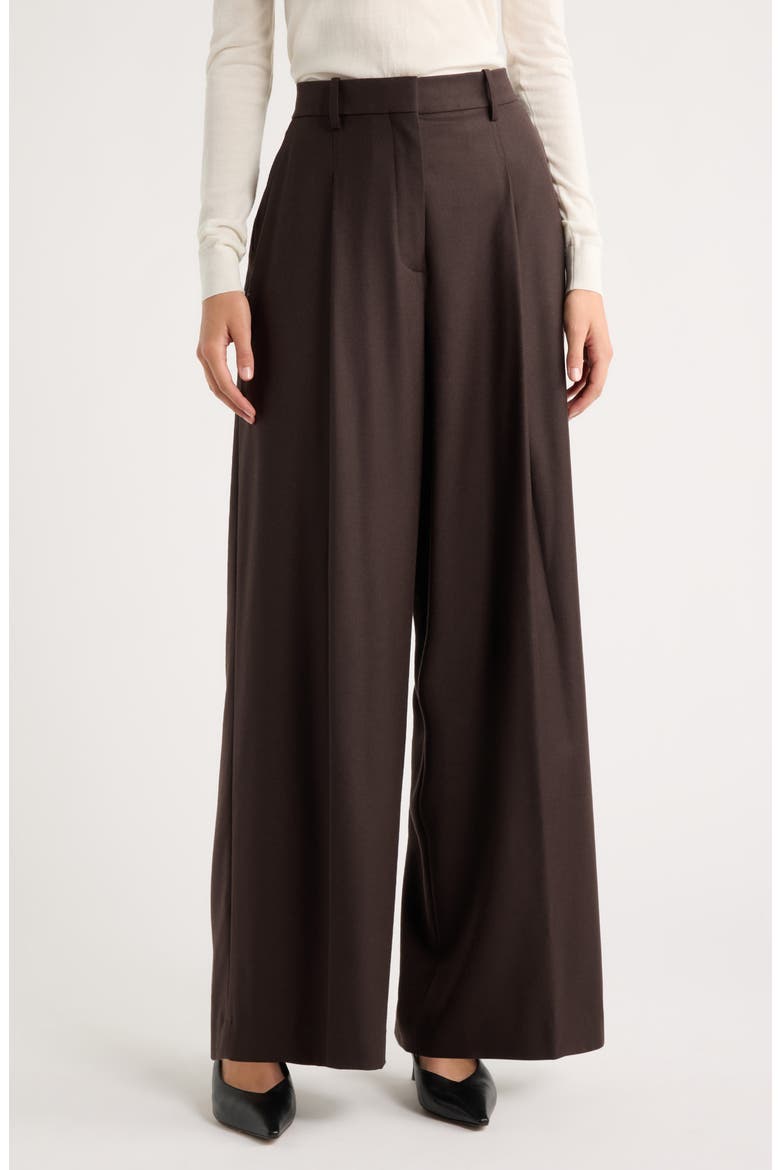 OS Wide Leg Wool Trousers, Main, color, CACAO
