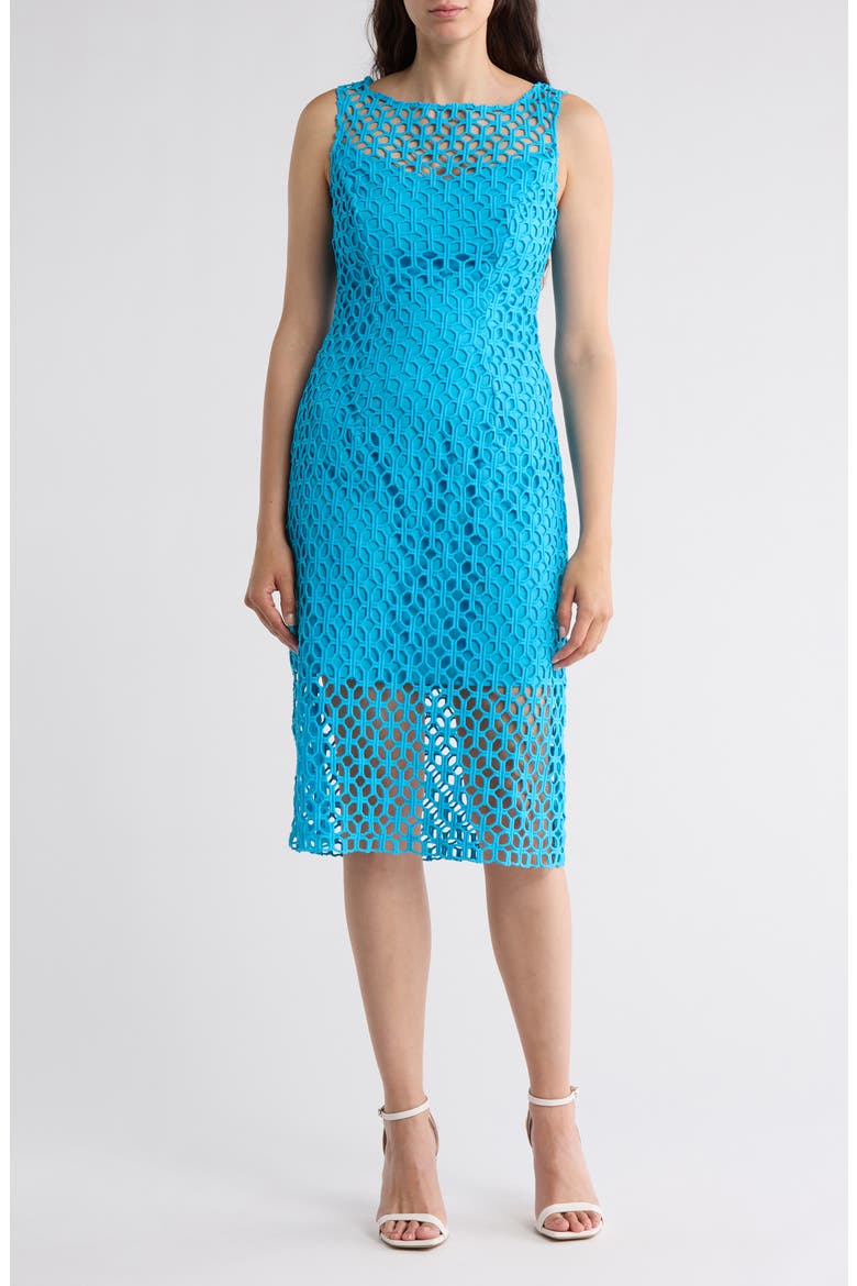 Eleanor Sleeveless Cutout Shift Dress, Main, color, BLUE GROTTO