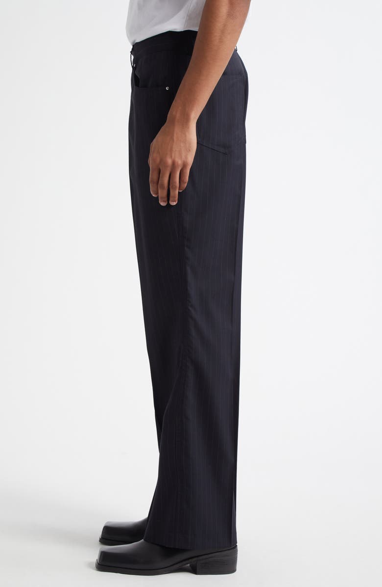 Second Layer Valluco Pinstripe Virgin Wool Flared Trousers, Alternate, color, Pinstripe 0358