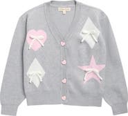 MARGAUX AND LEXI Kids' 3D Bow Jacquard Cardigan