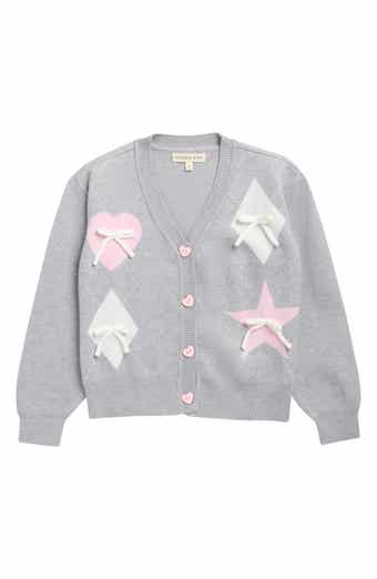 Kids' 3D Bow Jacquard Cardigan