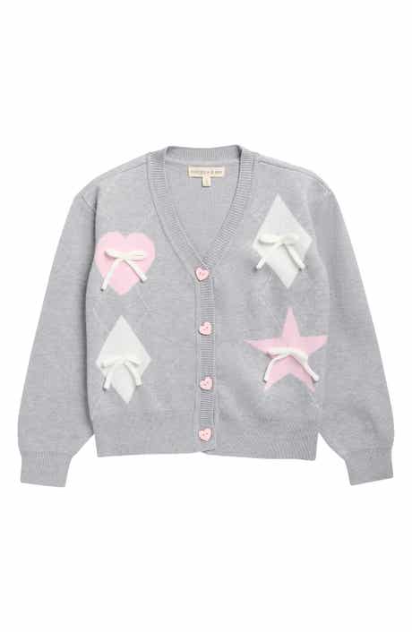 Kids' 3D Bow Jacquard Cardigan