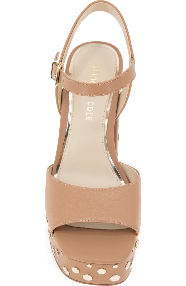 Kenneth Cole New York Dolly Stud Ankle Strap Platform Sandal, Alternate, color, Classic Tan Leather