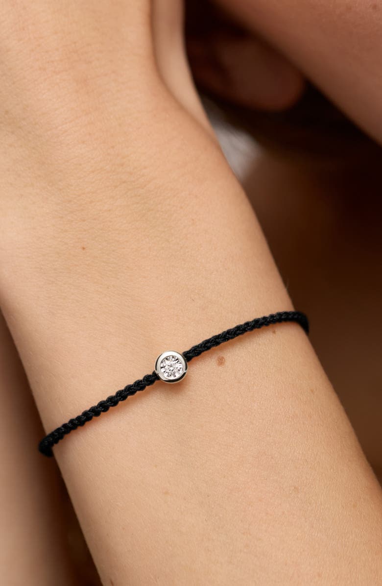 Monica Vinader Lab Grown Diamond Solitaire Cord Bracelet, Alternate, color, Silver