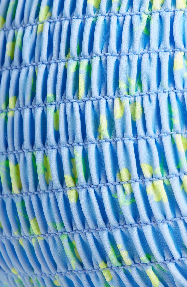 Kulani Kinis Smocked Bikini Top, Alternate, color, Lemon Bloom