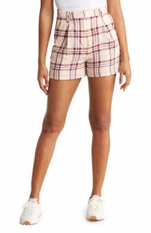 rag & bone Ivy Plaid High Waist Cotton Shorts