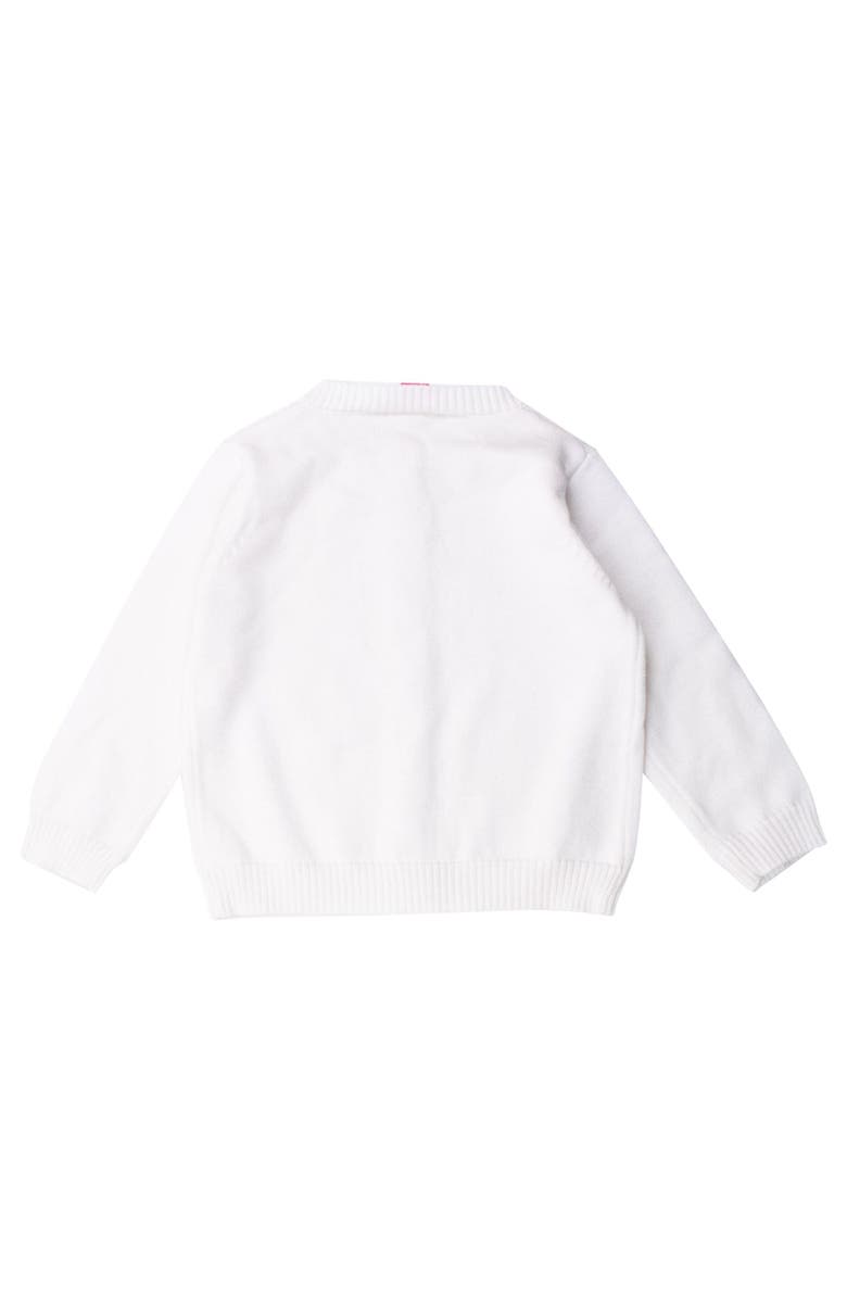 RuffleButts Girls Lightweight Pointelle Cardigan, Alternate, color, Soft White