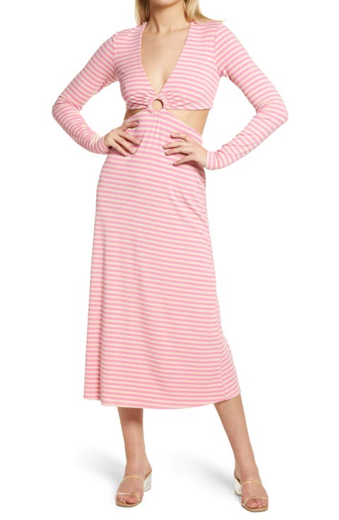 Harlee Cutout Waist Long Sleeve Dress