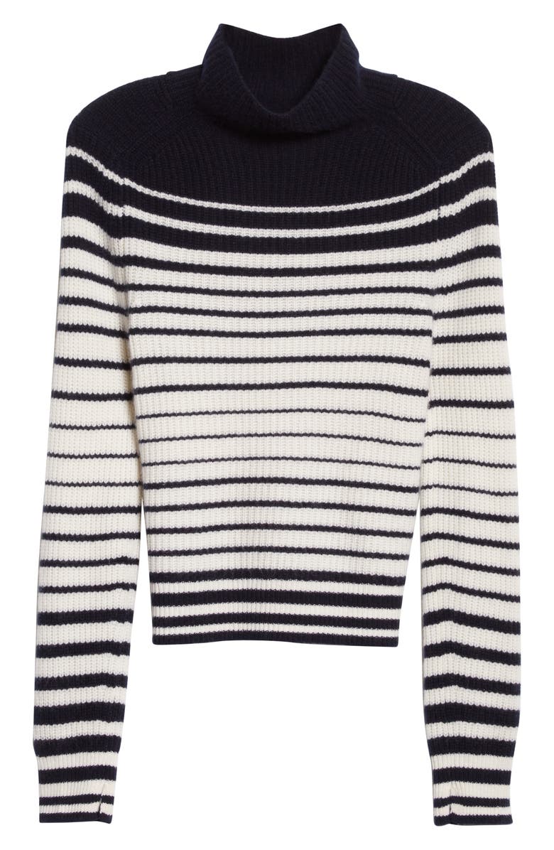 rag & bone Pierce Stripe Cashmere Turtleneck Sweater, Alternate, color, 