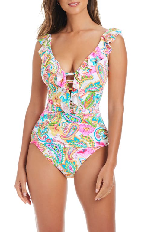 Bleu Rod Beattie Rod Beattie All Set For Summer Sarong Hipster Bikini Bottoms In Pink Multi