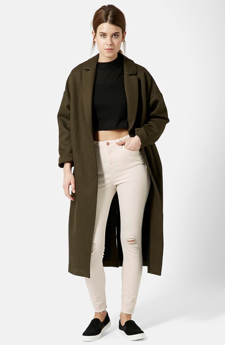 Topshop MOTO ECRU RIPPED JAMIE JEANS, Main, color, 