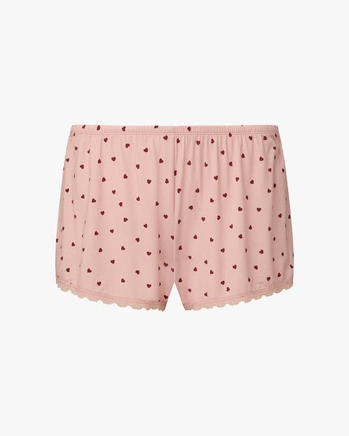 Weworewhat Lace Trim Sleep Shorts In Blossom/merlot