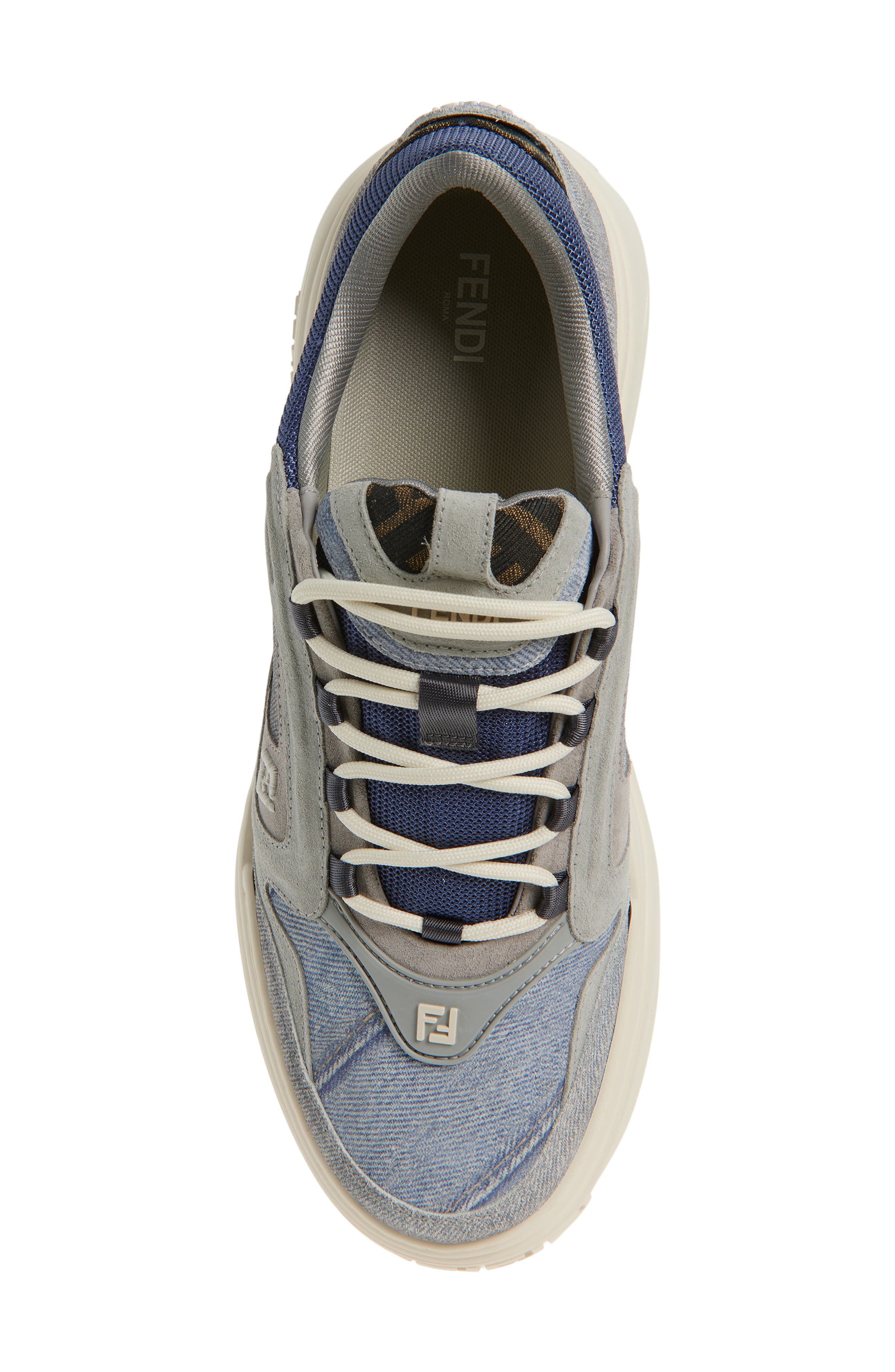 Fendi Force Sneaker, Alternate, color, Grig Denim Blue Denim