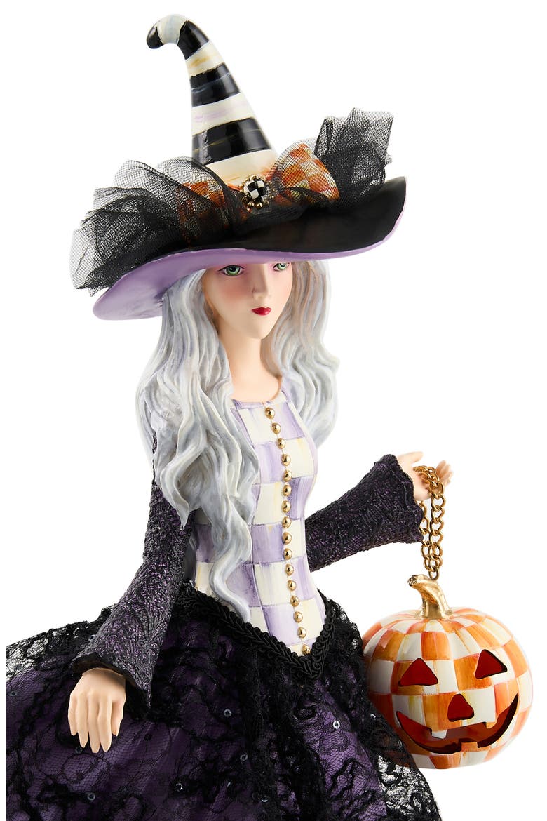Pumpkin Belle Illuminated Witch Ornament, Alternate, color, BLACK
