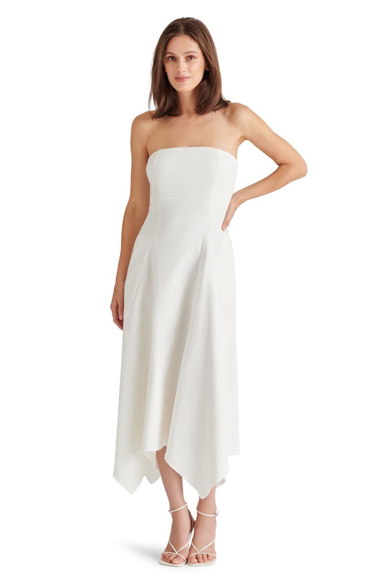 Steve Madden Harvey Strapless Midi Dress, Alternate, color, White