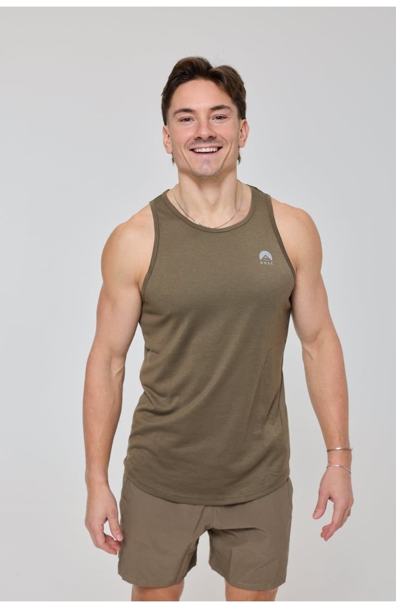 OOSC Elite Activewear Tank Khaki - Men's, Alternate, color, Khaki