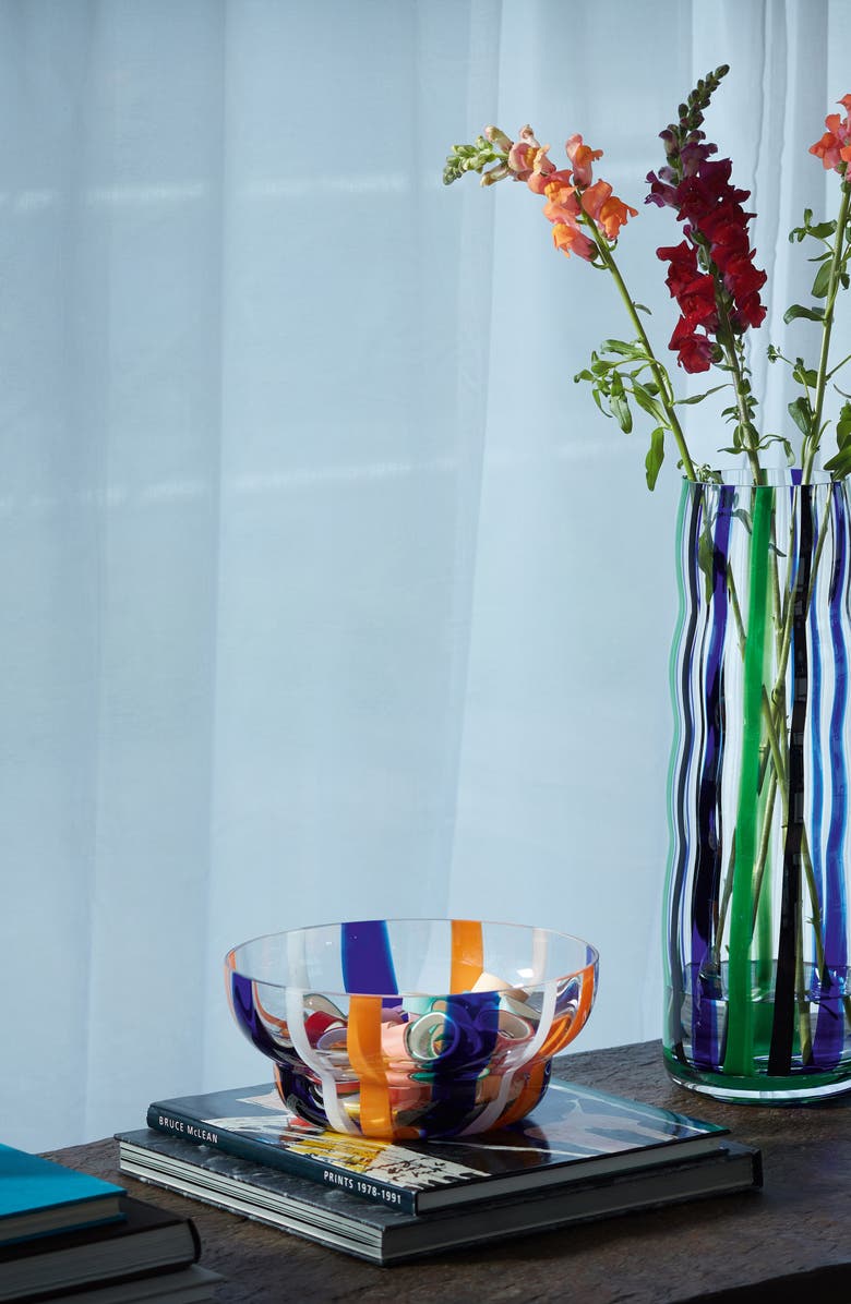 LSA Folk Glass Bowl, Alternate, color, Blue/ Orange