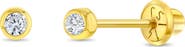 In Season Jewelry 14k Bezel Set Diamond Earrings